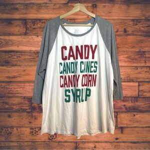 Natural Reflections Christmas Candy Elf Baseball Tee T-Shirt 2X